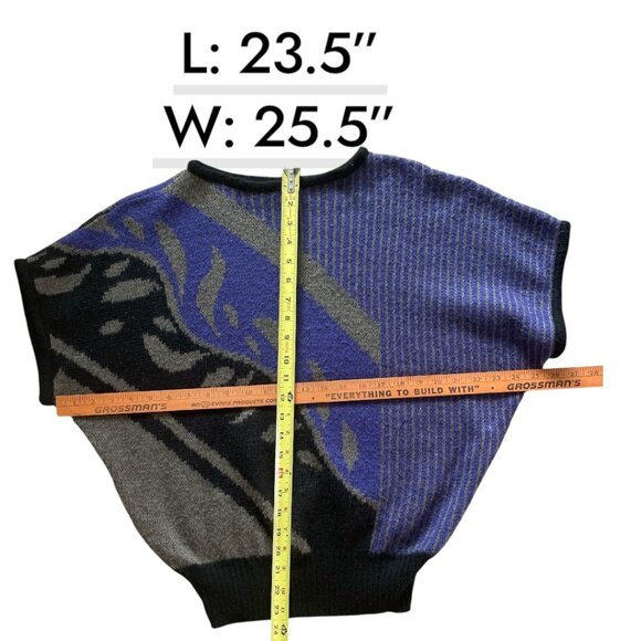 Vtg. Mohair blend Tica Sweater Made In Italy Abstract Knit Dolman Sleeve M - Picture 4 of 6